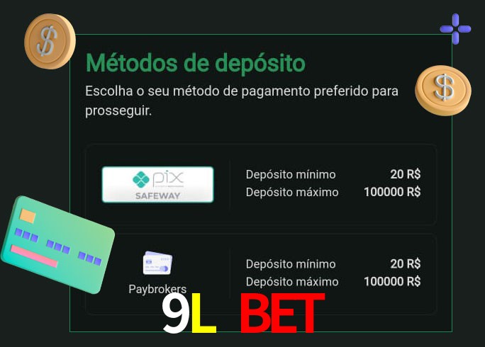 O cassino 9L Bet oferece uma grande variedade de métodos de pagamento